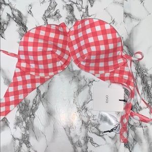 Onia gingham style bikini top